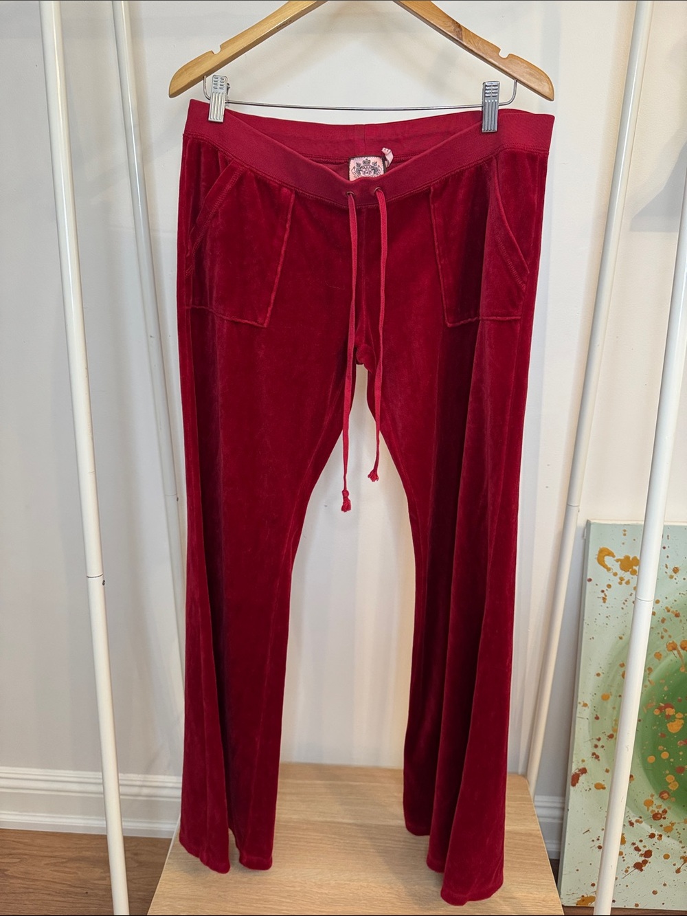Vintage Juicy Couture Velour Drawstring Pants - Red size L